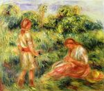 Two young women in a landscape 1916